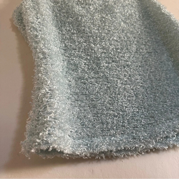 Vintage Y2K Fuzzy Tank Top Size L Baby Blue Eyelash Textured Sleeveless Cami - Picture 5 of 7